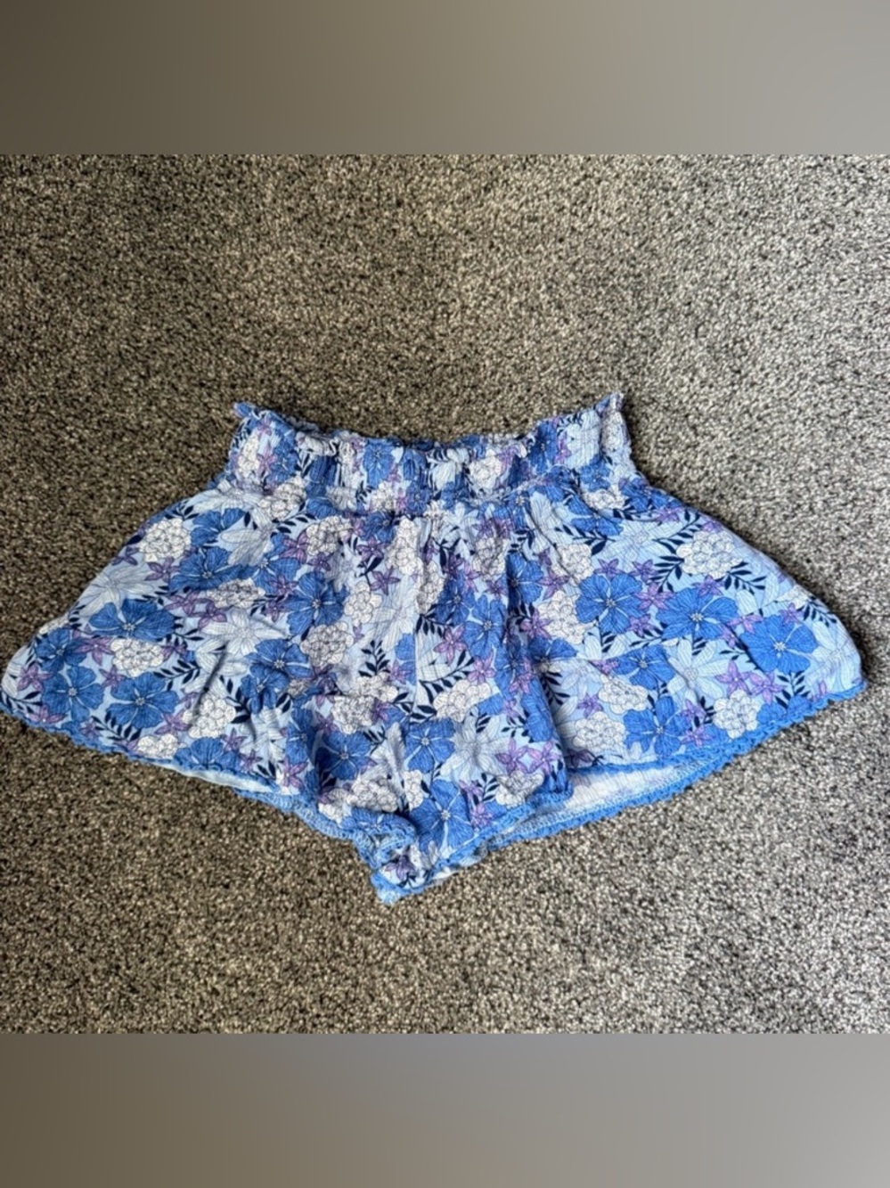 Paisley Lane Girls Floral Blue Shorts